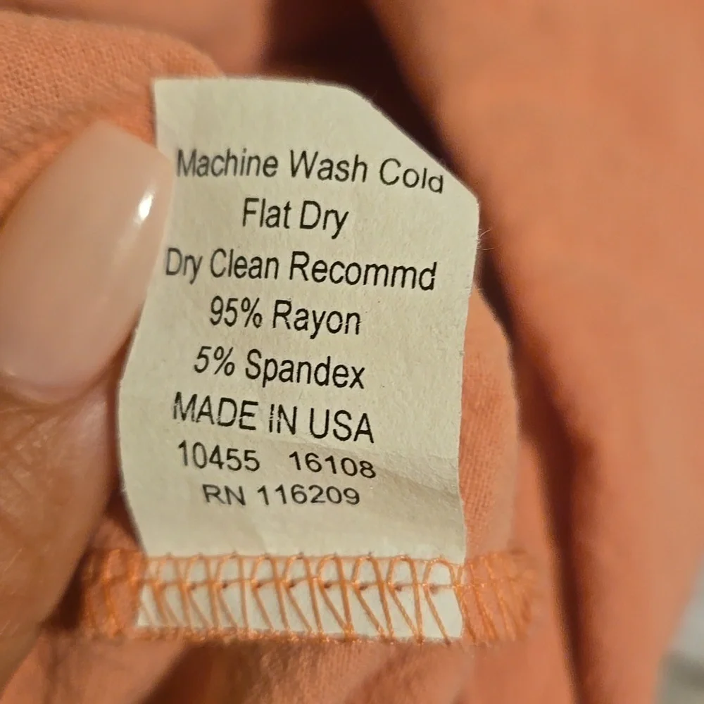 Velvet Torch Babydoll Skater Dress w/ 3/4 Puff Sleeves Pink/Peach Size L NWT - Picture 9 of 11